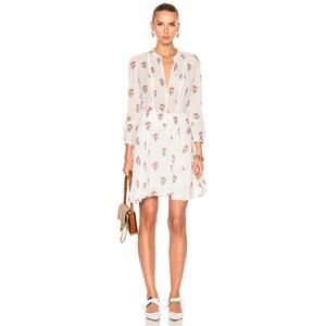 A.L.C. Dasha Silk Mini Dress in White & Peach